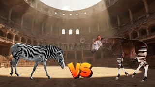 Zebra vs Okapi I Animal deathmatch battles S1-SPORE-