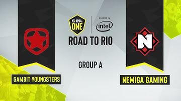 CS:GO - Nemiga Gaming vs. Gambit Youngsters [Dust2] Map 2 - ESL One Road to Rio - Group A - EU