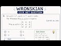 CSIR -NET question of wronskian//ODE