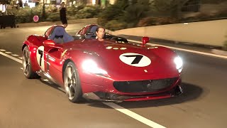 Ferrari Monza SP2 - Start Up \& Driving in Monaco !