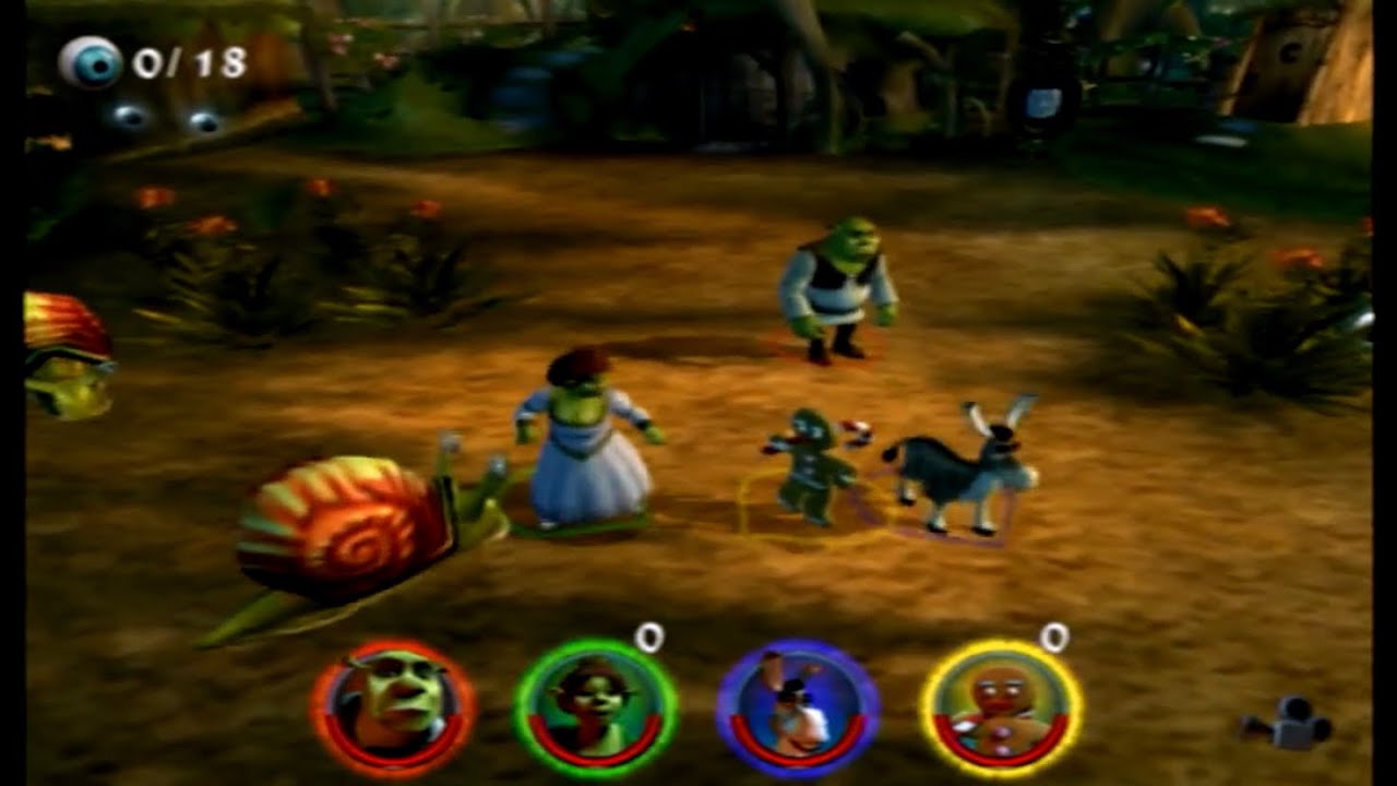 Shrek 2 (2004) Video Game PS2 4-Player Co-Op Gameplay 