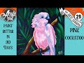 pink cockatoo Easy Daily Painting Step by step Acrylic Tutorials Day 29 #AcrylicApril2020