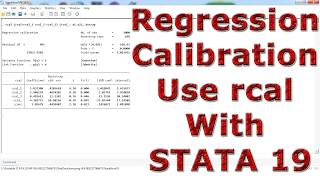 Regression Calibration Use rcal With STATA 19