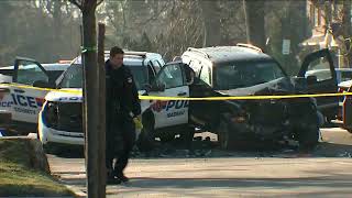 2 police officers injured in crash on Long Island