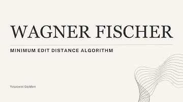 Wagner Fischer Algorithm  Minimum Edit Distance