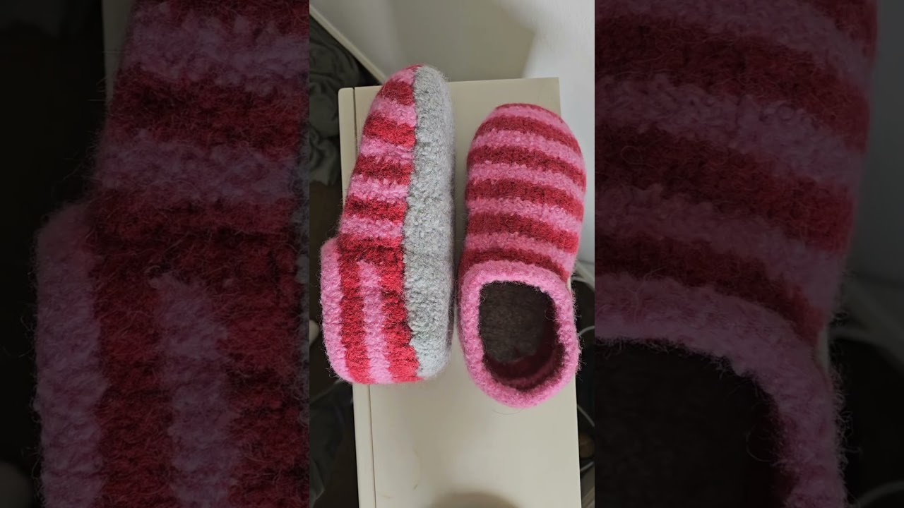 Felted slippers --perfect for leftover yarn! 