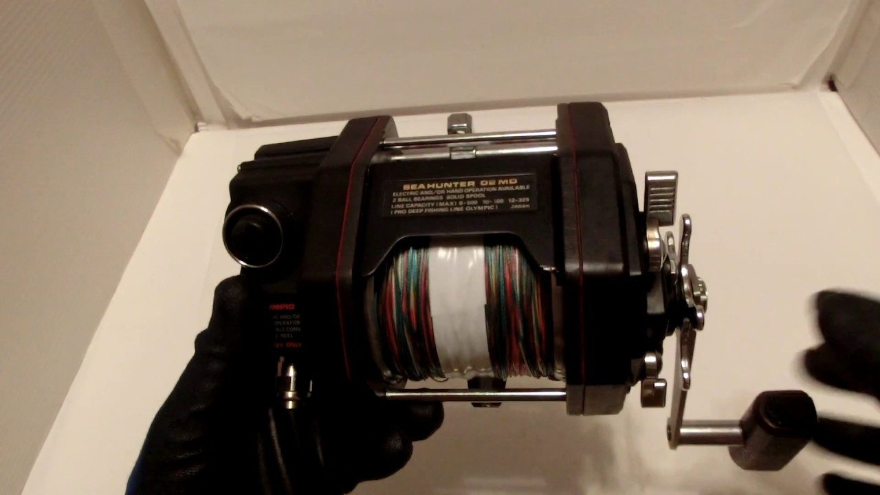 OLYMPIC SEAHUNTER 02MD Easy operation Electric Reel +Used PE line