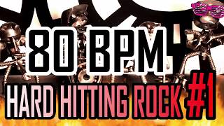 80 BPM - Hard Hitting Rock #1 - 4/4 Drum Beat - Drum Track