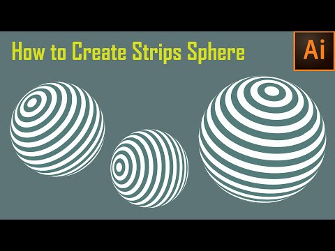 How To Create Strips Sphere In Illustrator . 3D Line Globe . Illustrator Tutorial For Beginner
