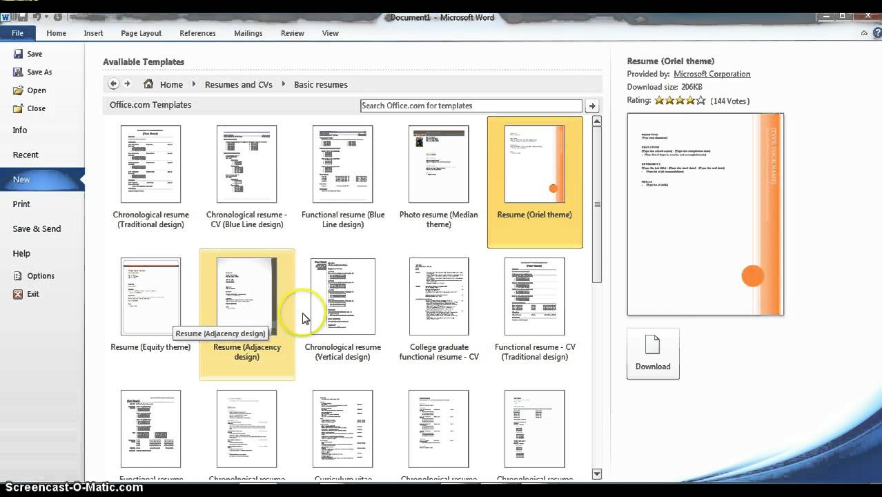 Using Microsoft Word Resume Templates - YouTube