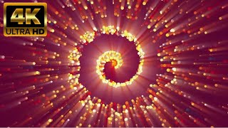 Red & Yellow Particle Stream | Golden Glitter Spiral Vortex Loop 4K | 20 Min