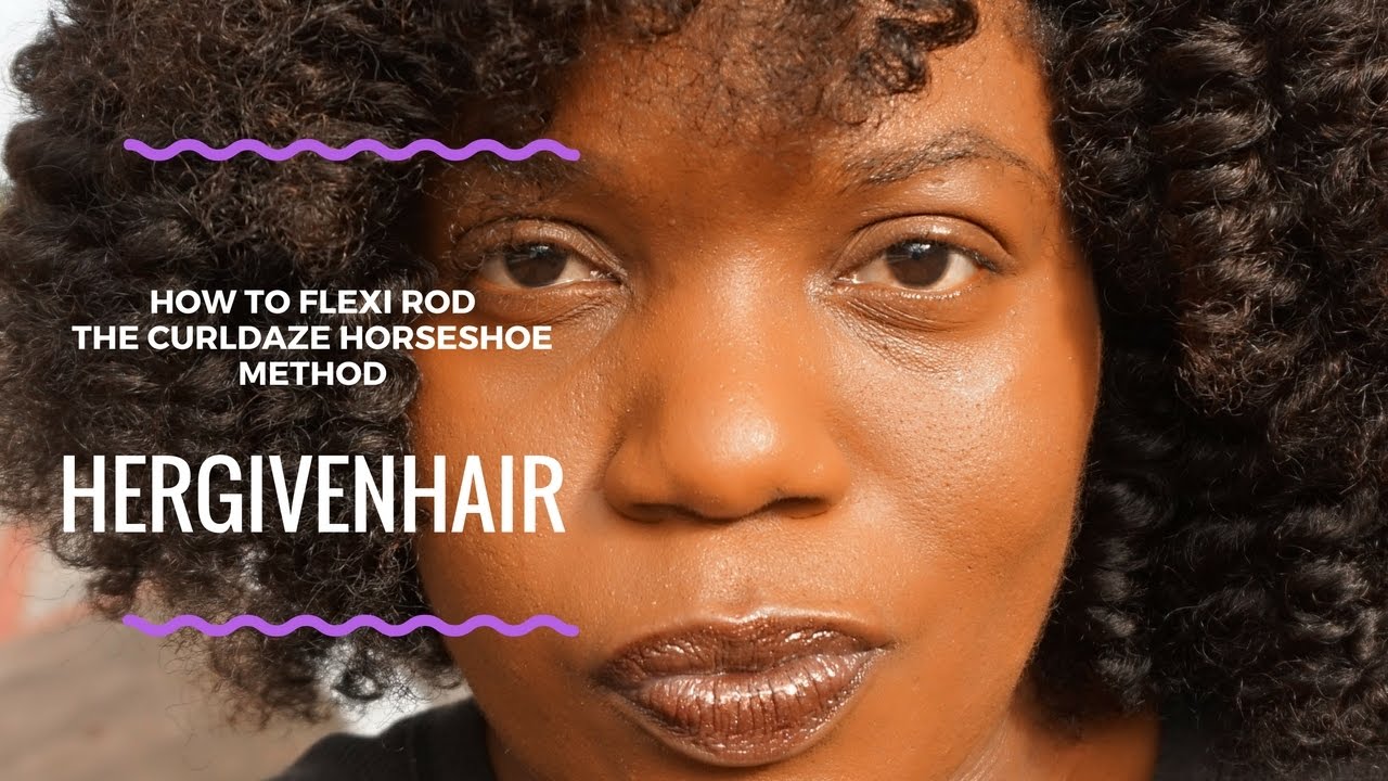 Flexi Rod set on HerGivenHair Kinky Hair The CurlDaze Horseshoe