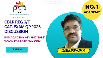 Customs Broker Reg 6/CHA/F Card Question Paper March  2025 Part 1,  by PSP Academy  9910189981