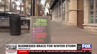 Greenville downtown businesses brace for icy impact