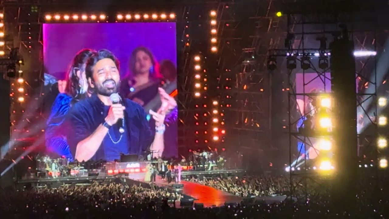 A.R.Rahman wonderment Tour Chennai | Dhanush and Arr  Singing | 