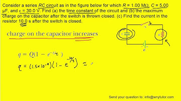 Consider a series RC circuit as in the figure below for which R = 1.00 MΩ, C = 5.00 µF, and ε = 30.0