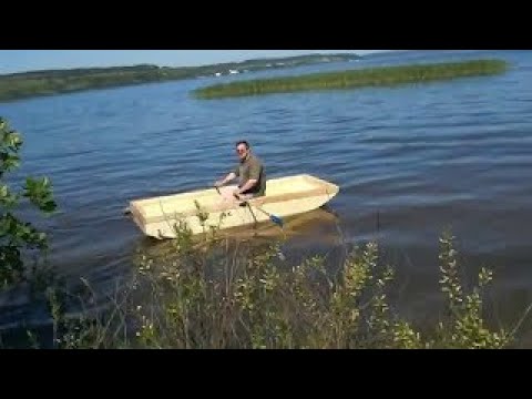How this is done ? Как это сделано? JonBoat. Лодка из пенопласта. Спуск на воду .MOV