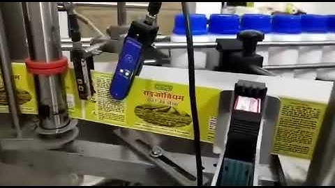 Meenjet MX1 inkjet printing machine prints on bottle label, work with gap sensor. Good performance!