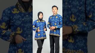 Batik Korpri Wanita Furing Full Kerah Hitam Astina Katun Dingin Halus