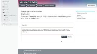 Moodle 3.6 and Fordson Theme: Administration: Language: Language customisation