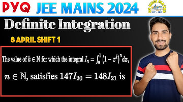 The value of k ∈ N for which the integral Iₙ=∫(1-x^k)^n dx,  n ∈ N , satisfies 147I₂₀=148I₂₁ is