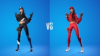 Ruby Shadows Skin Vs Red Ruby Skin Showcase with Emotes & Dances Fight ( 100% Sync )