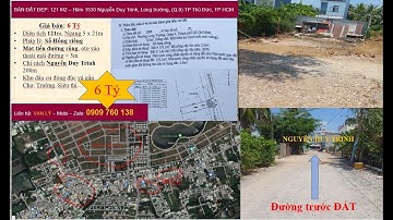 Bán đất đẹp 121 m2 hẽm lớn Nguyễn Duy Trinh, Long Trường, TP Thủ Đức ( Quận 9 )