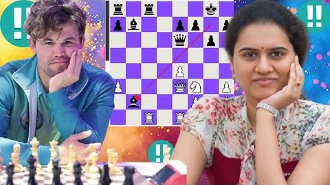 Humpy Koneru vecht tegen Magnus Carlsen in een spannende wedstrijd