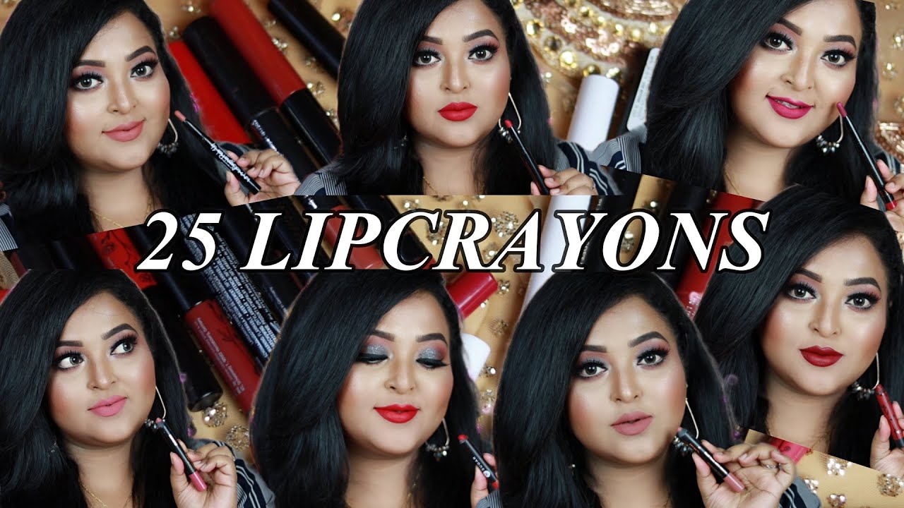 TOP 25 LIPCRAYONS|| Nudes/Browns/Pinks/Reds|| Review & Swatches|| BEST FORMULAS|| saptaparnee biswas