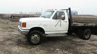 1991 Ford F350 4X4 Flatbed Pickup, 29,168 miles showing