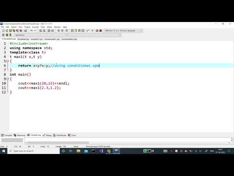 maximum of two numbers using function template