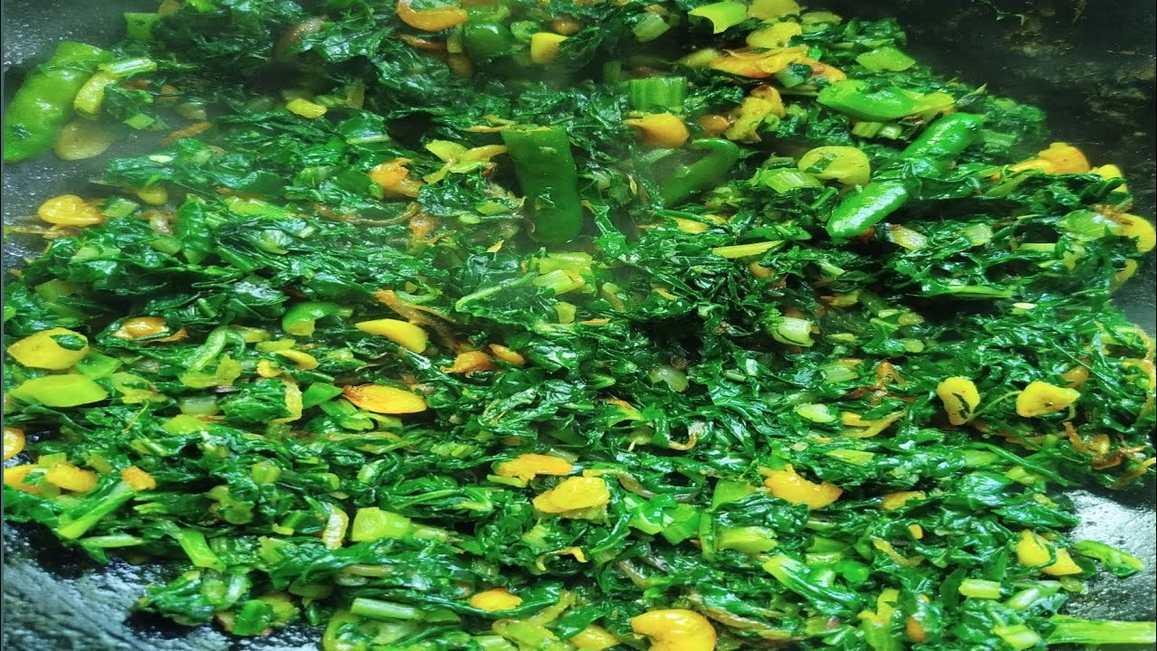 বিদেশি শাক বাংলাদেশের চিংড়ি মাছ সেই স্বাদ রেসিপি, Different style sak Chingri recipe 