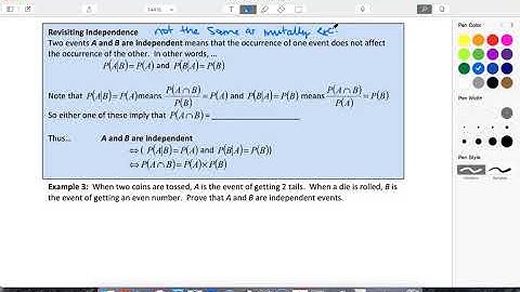 IBHL 5.4 Linking Independence to Conditional Probability