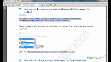 How to select and iterate the items from  DropDownList/ListBox