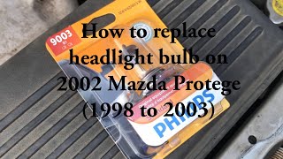 How to replace headlight bulb on 2002 Mazda protege (1998 to 2003)#mazda #headlightbulbs #protege