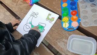 outdoor painting Montessori / Kindergarten DIY Activities at home for 3 year old || 2 year || 4 year