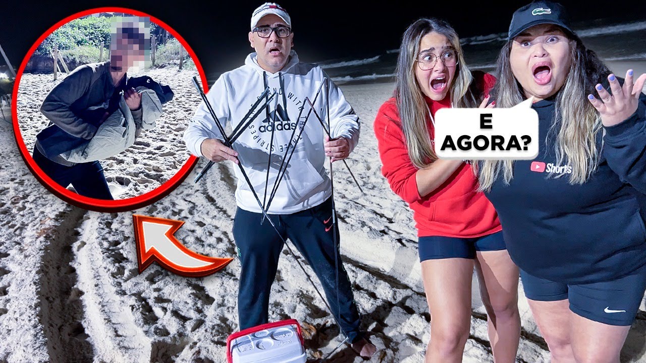 PASSAMOS A NOITE NA PRAIA E LEVARAM NOSSA CABANA 😱😱😱