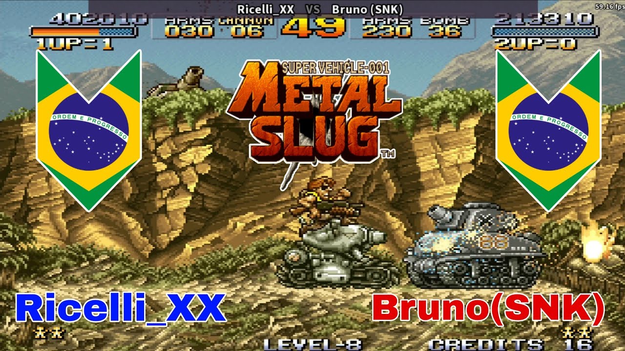 【FIGHTCADE LEVEL 8】【Metal Slug 1】 메탈 슬러그 1 - Ricelli_XX🇧🇷🆚️🇧🇷Bruno(SNK) 1080p.60fps 