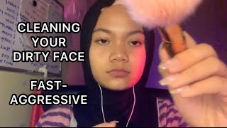 (FAST ) ASMR cleaning your face before sleep in MALAY | Face brushing,skincare,brush teeth