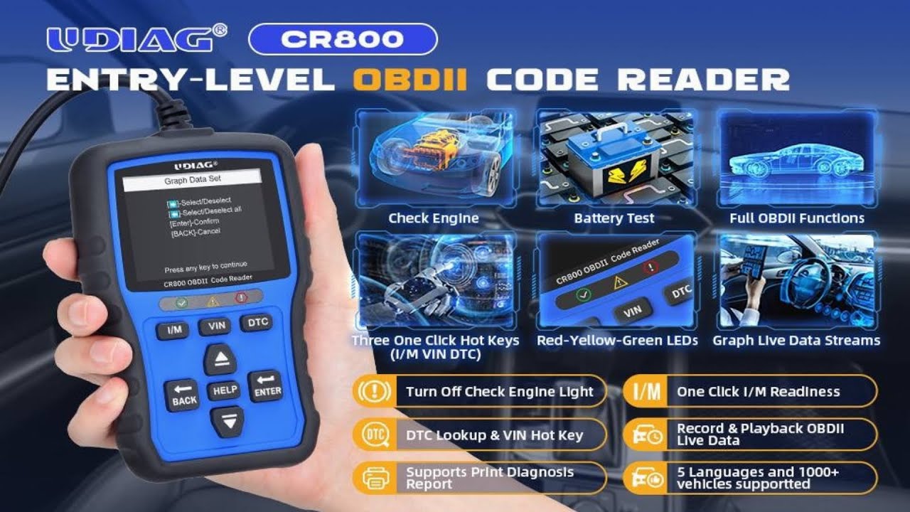 UDIAG CR800: The BEST Budget OBD2 Scanner in 2024 ? - YouTube