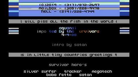 The Survivors Intro - Commodore 64 - C64 - Aquanaut - Cracktro NTSC