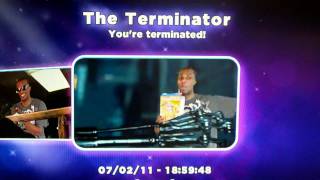 My brother Buddy acting at Terminator on Kinect Yoostar too funny!!