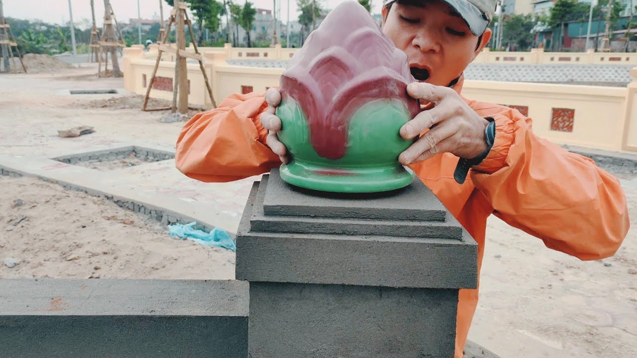 Construction Skills - Rendering Cement and Sand Decorative Beautiful ...