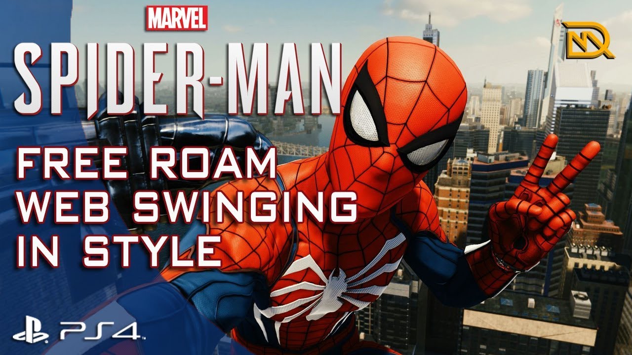 Spider Man PS4 - Free Roam Web Swinging Gameplay 
