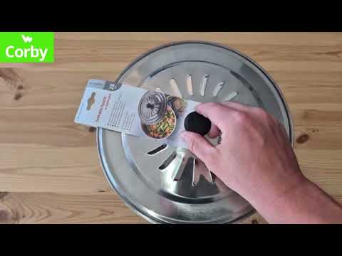 Універсальна кришка 28 см з харчової нержавіючої сталі | Легка, міцна та гігієнічна, з клапаном паровипуску, видео 1