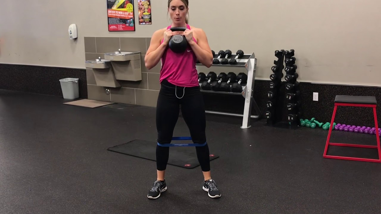 Banded goblet squat - YouTube
