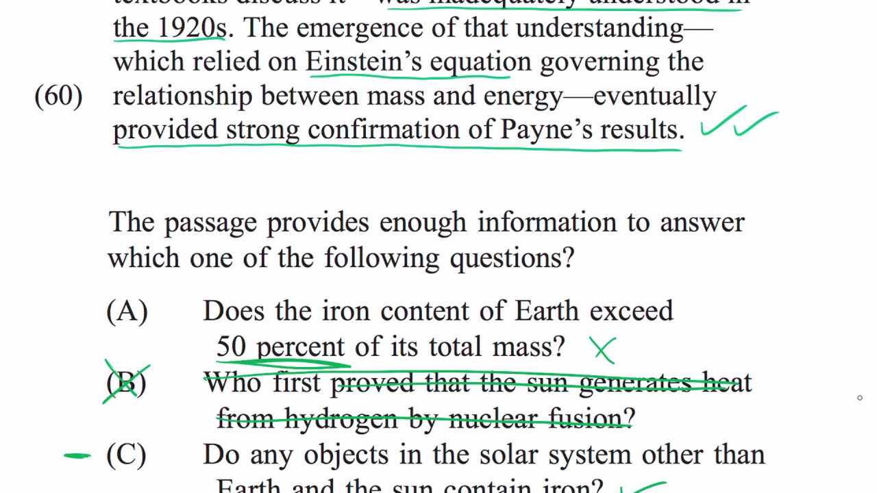 Science passage recognition 1 reading comprehension lsat khan