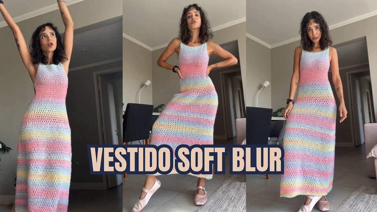 VESTIDO  SOFT BLUR - PAP CROCHÊ Tutorial  - Passo a passo