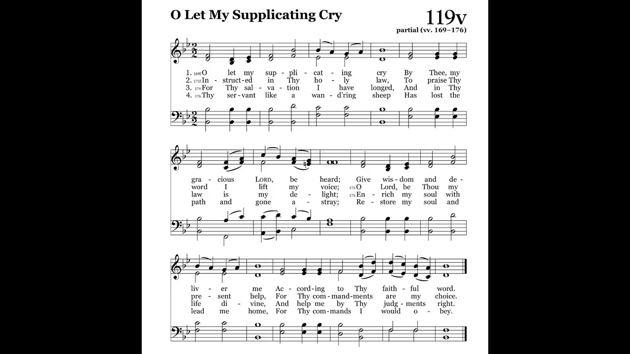 Watch O Let my Supplicating Cry (Ernan) 2024 Psalter 119V on YouTube Watch O Let my Supplicating Cry (Ernan) 2024 Psalter 119V on YouTube