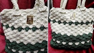 طريقة عمل شنطة كروشية بغرزة الصدفة الجزء الاول || How to make a shell stitch bag Part 1